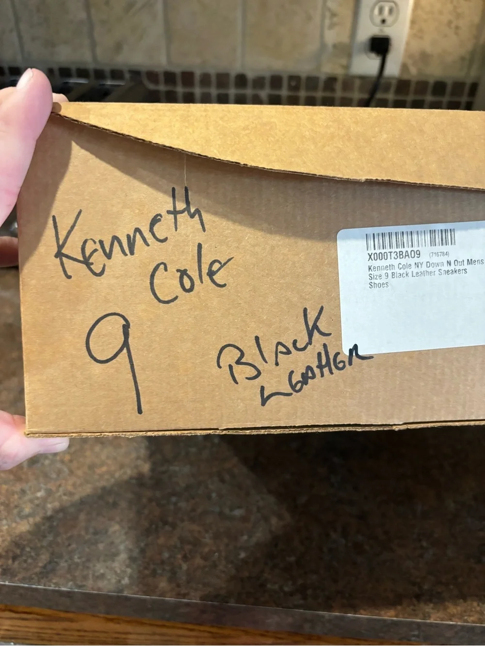 Kenneth Cole Men's Black Leather High-Top Sneakers